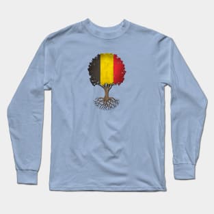 Tree of Life with Belgian Flag Long Sleeve T-Shirt